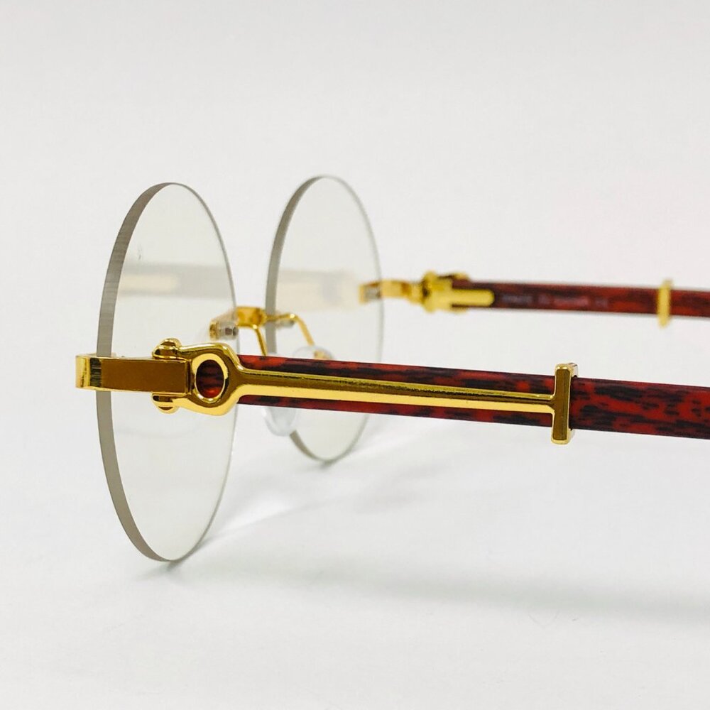 Round Clear Lens Rimless‎ Men Sunglasses Gold Frame Hip Hop Style Classic Shades